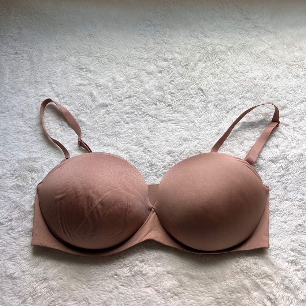Skims Women's Seamless Underwire T-Shirt Bra Mauve Tan 40D Adjustable Straps